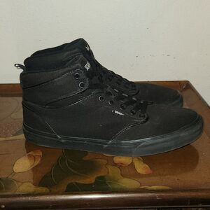 Vans Off The Wall Atwood Hi Top Triple Black Sk8er Shoes 11.5 Mens